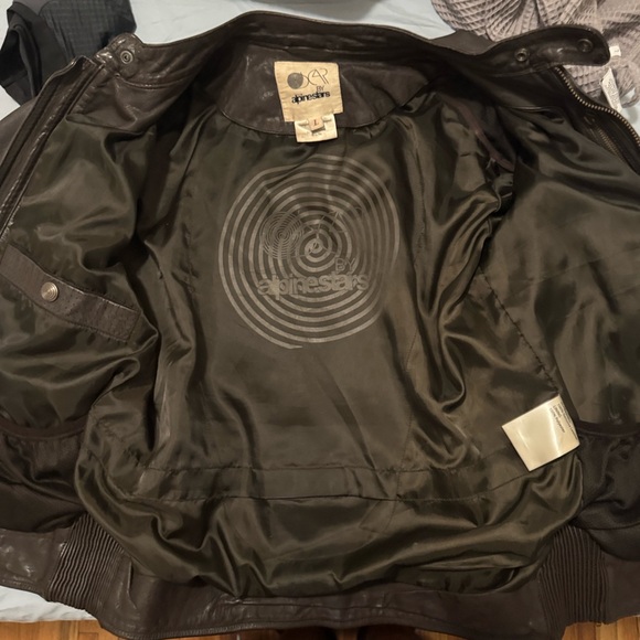 Oscar by Alpinestars Brown Motorcycle Leather Jacket - Picture 2 of 4